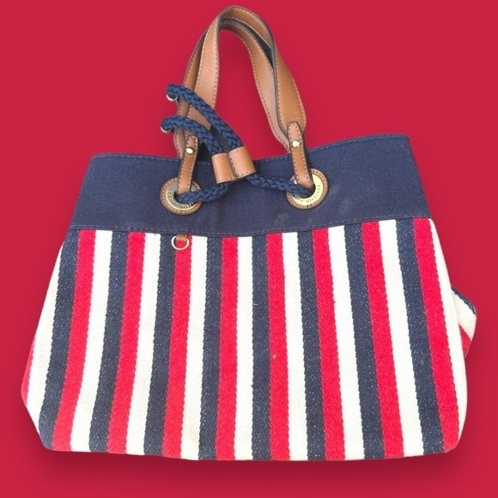 Tommy Hilfiger Red White and Blue American Glory Sailor Canvas Tote Cute July 4
